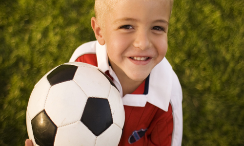 Boy with a football